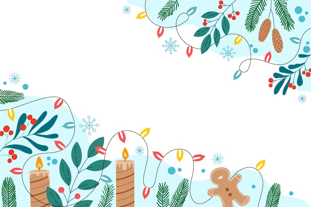 Free Vector hand drawn christmas background