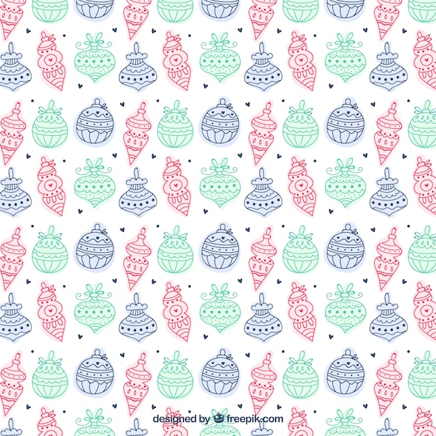 Free Vector hand drawn christmas ball pattern