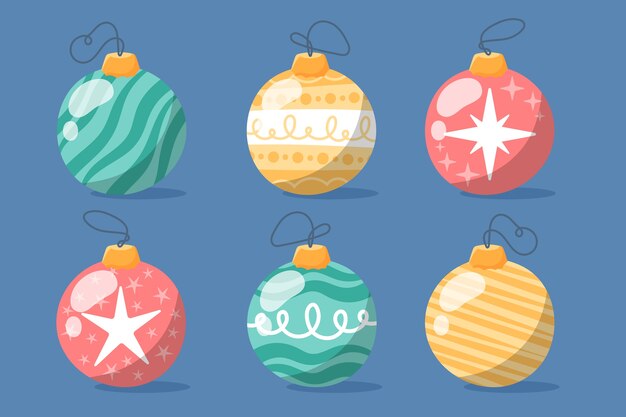 Hand drawn christmas balls