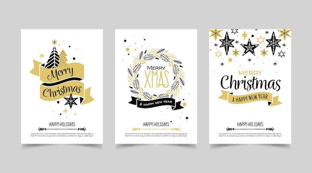 Hand drawn christmas cards template