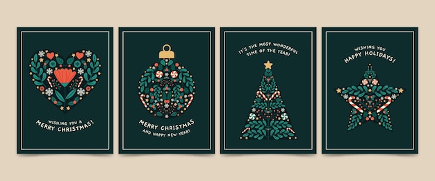 Hand drawn christmas cards