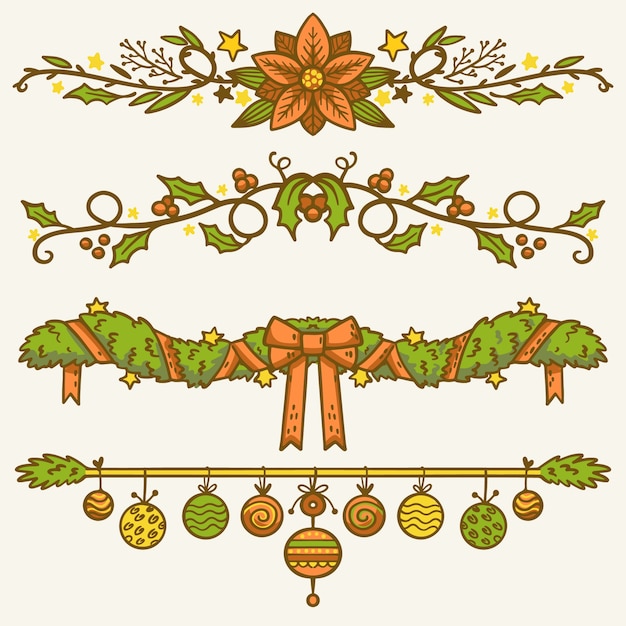 Free Vector hand drawn christmas decoration collection