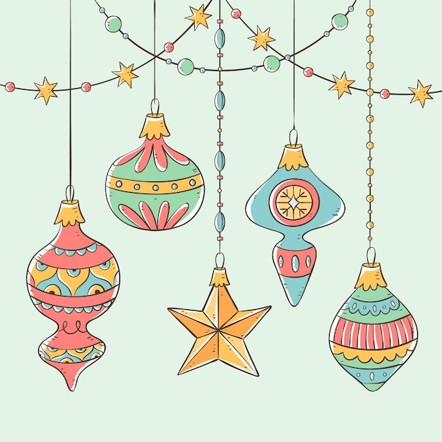 Free Vector hand drawn christmas decoration