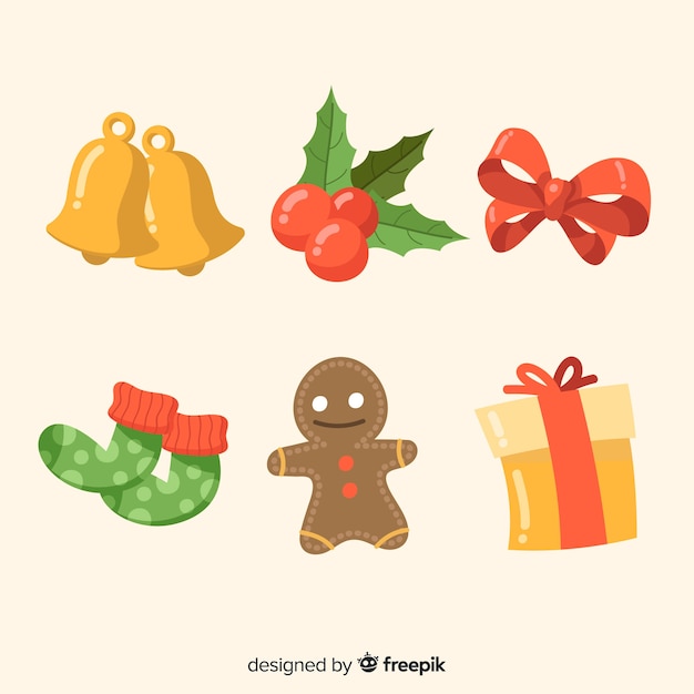 Free vector hand drawn christmas element collection