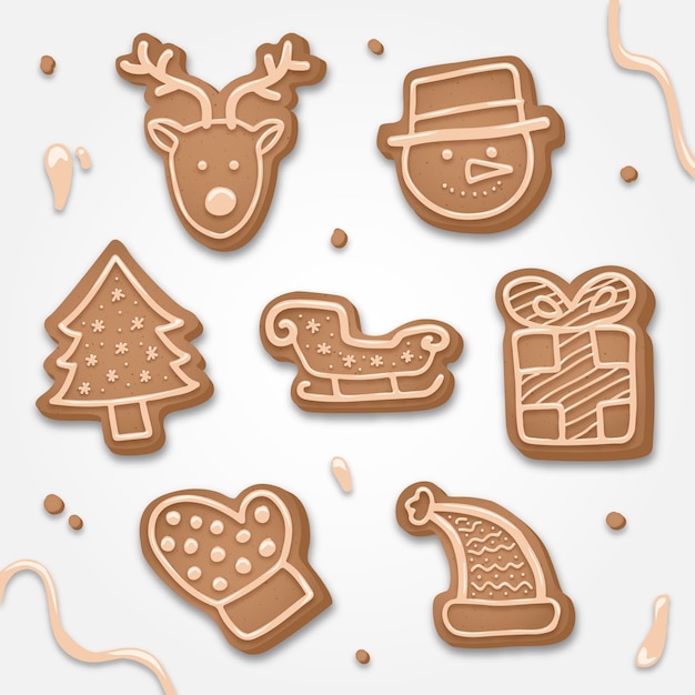 Free Vector hand drawn christmas element collection