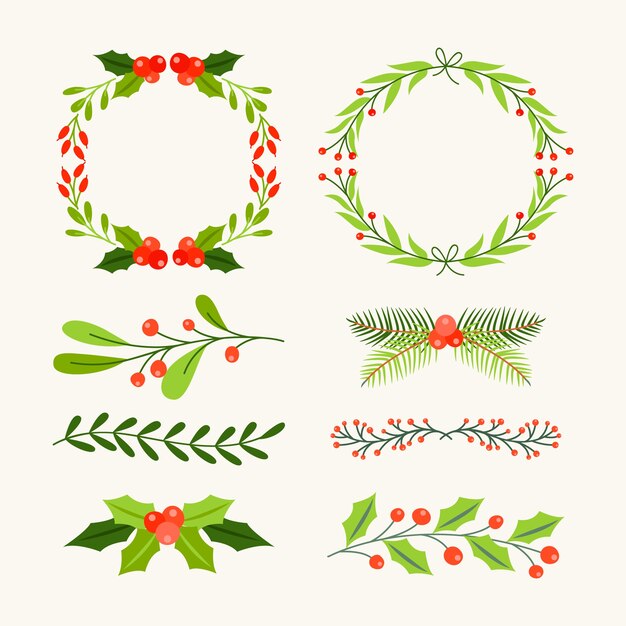 Hand drawn christmas frames and borders pack