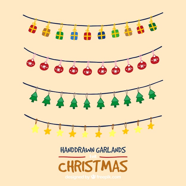 Hand Drawn Christmas Garlands