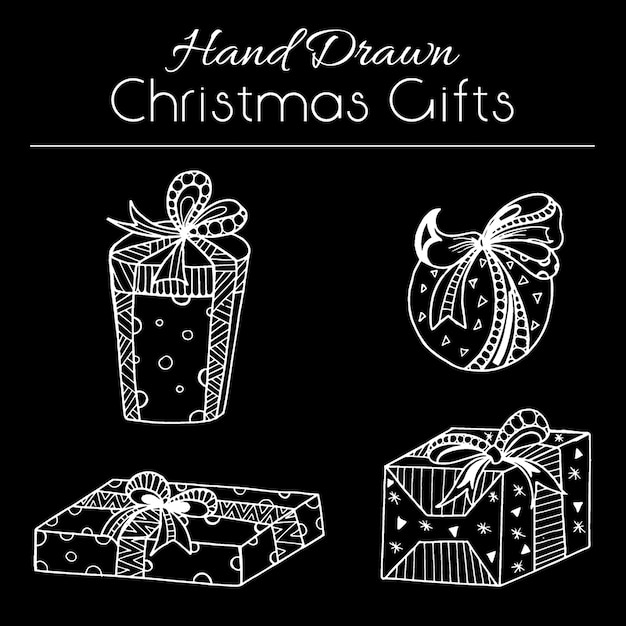 Free Vector hand drawn christmas gifts collection