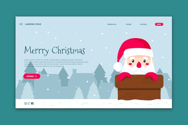 Free vector hand drawn christmas landing page template