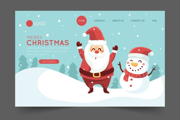 Hand drawn christmas landing page