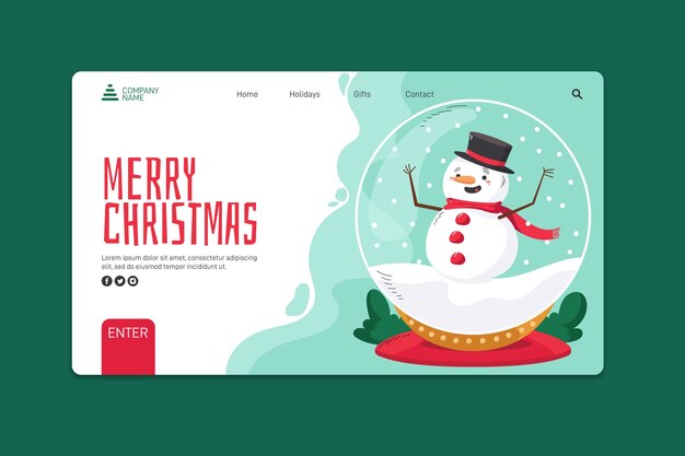 Hand drawn christmas landing page