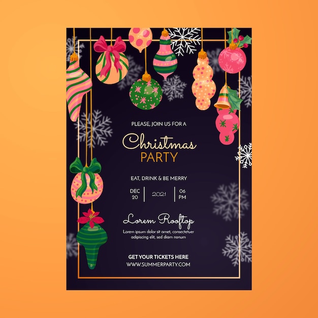 Hand Drawn Christmas Party poster template