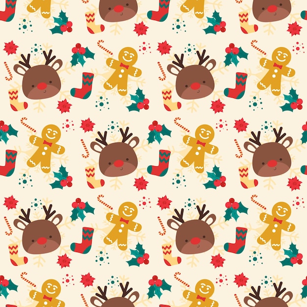 Hand drawn christmas pattern design