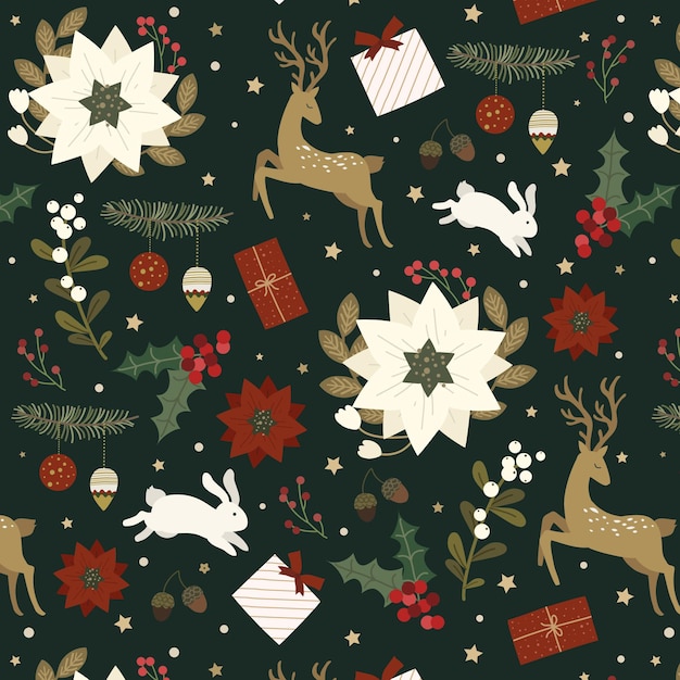 Hand drawn christmas pattern design