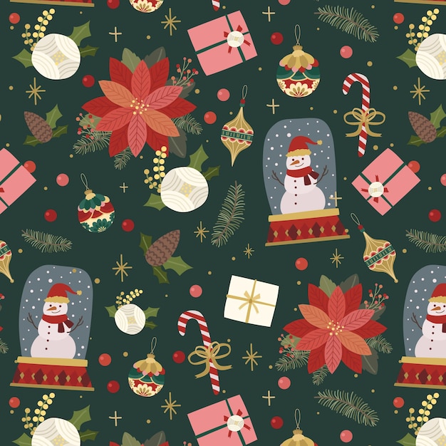 Hand drawn christmas pattern design