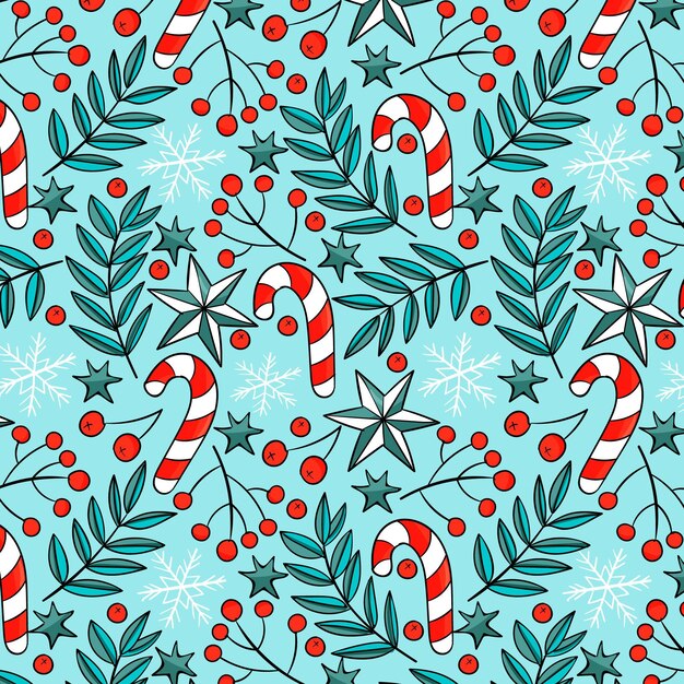 Hand drawn christmas pattern design