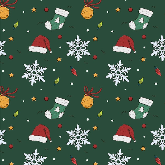 Hand drawn christmas pattern design