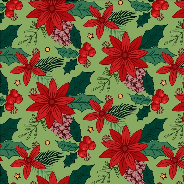 Hand drawn christmas pattern design