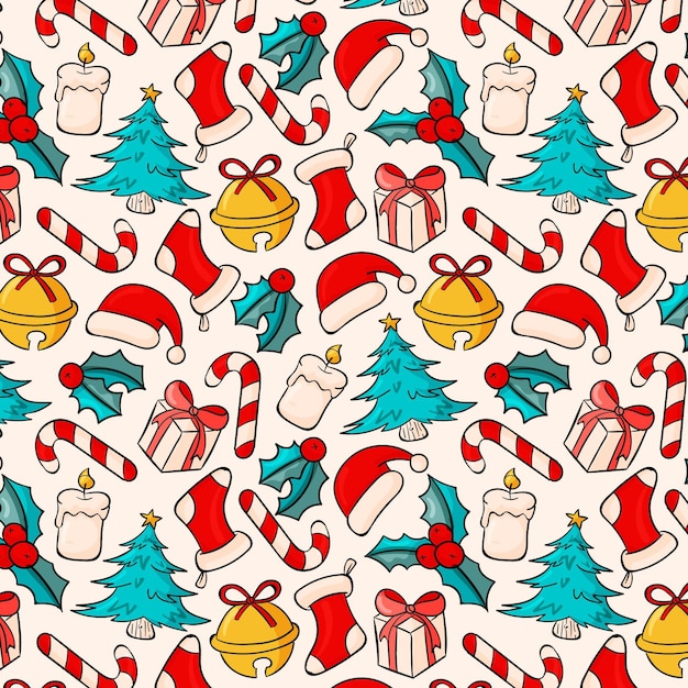 Hand drawn christmas pattern design