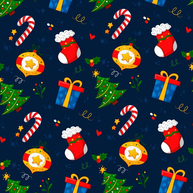 Hand drawn christmas pattern design