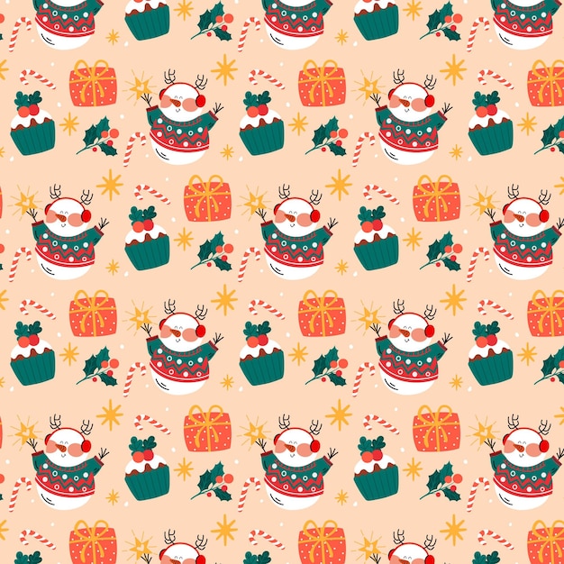 Hand drawn christmas pattern design