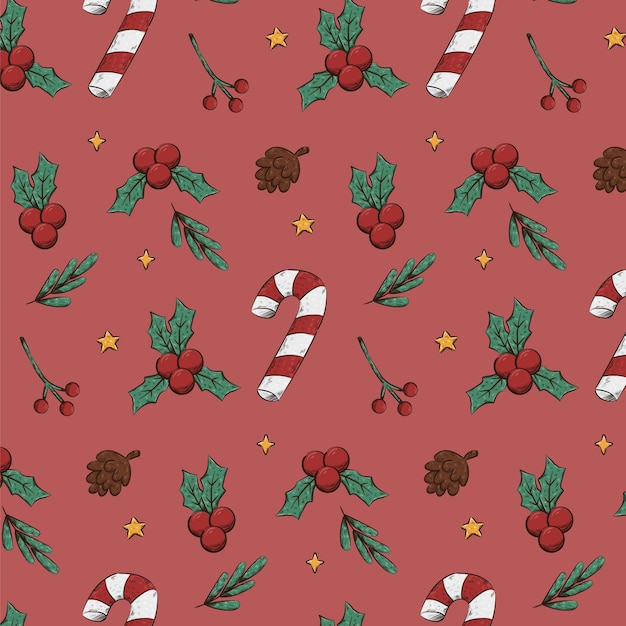 Hand drawn christmas pattern design