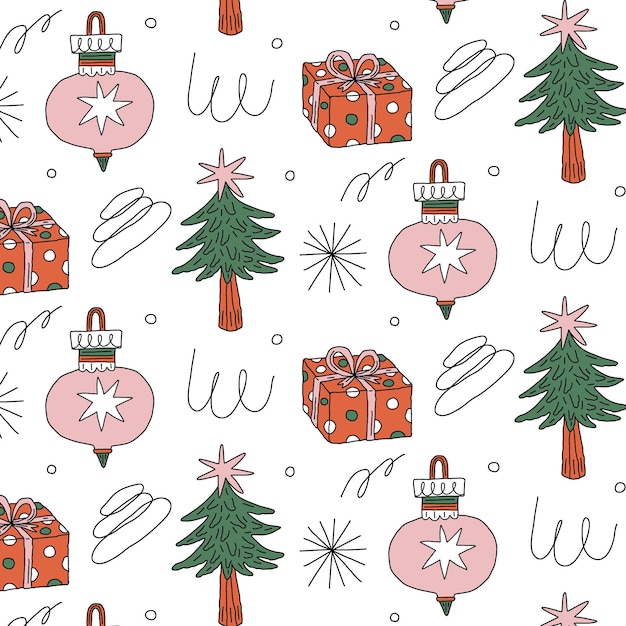 Hand drawn christmas pattern design