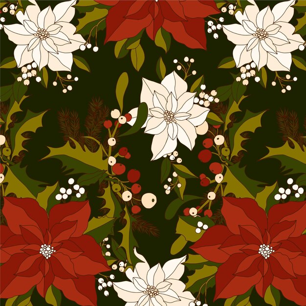 Hand drawn christmas pattern design