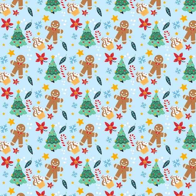 Hand drawn christmas pattern design