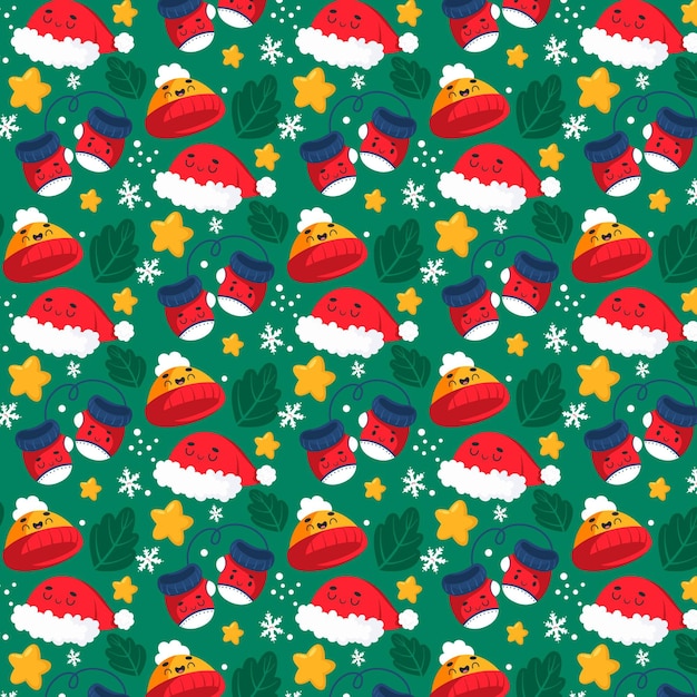 Hand drawn christmas pattern design