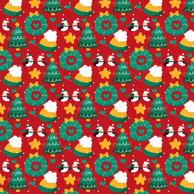 Hand drawn christmas pattern design