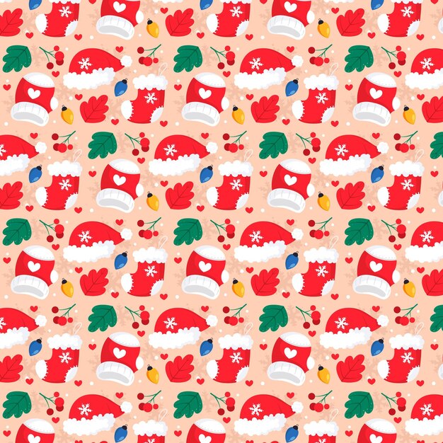 Hand drawn christmas pattern design