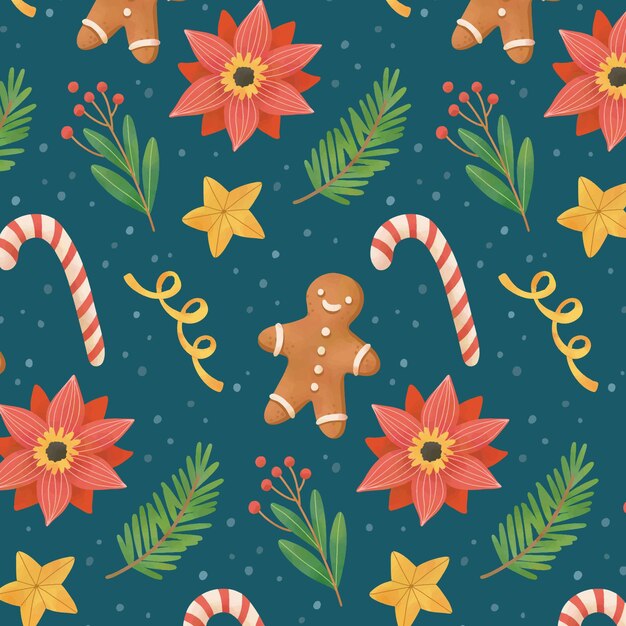 Hand drawn christmas pattern design