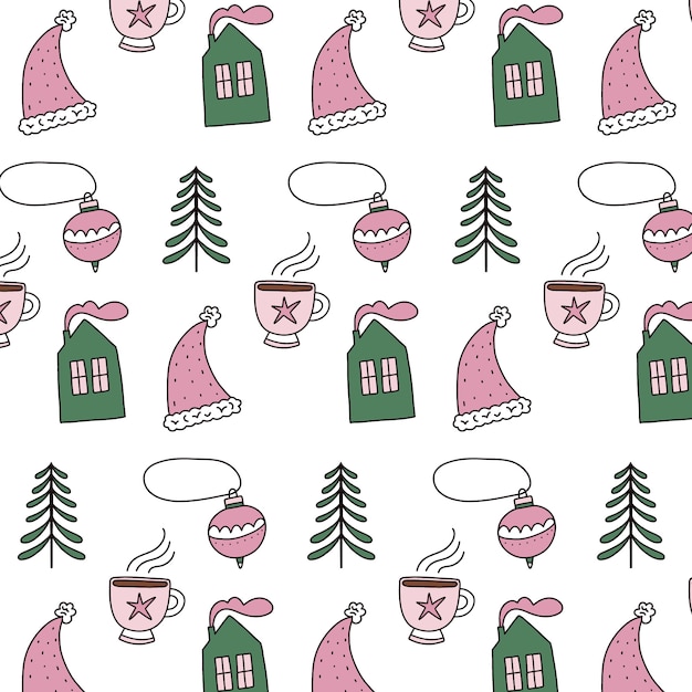 Hand drawn christmas pattern design