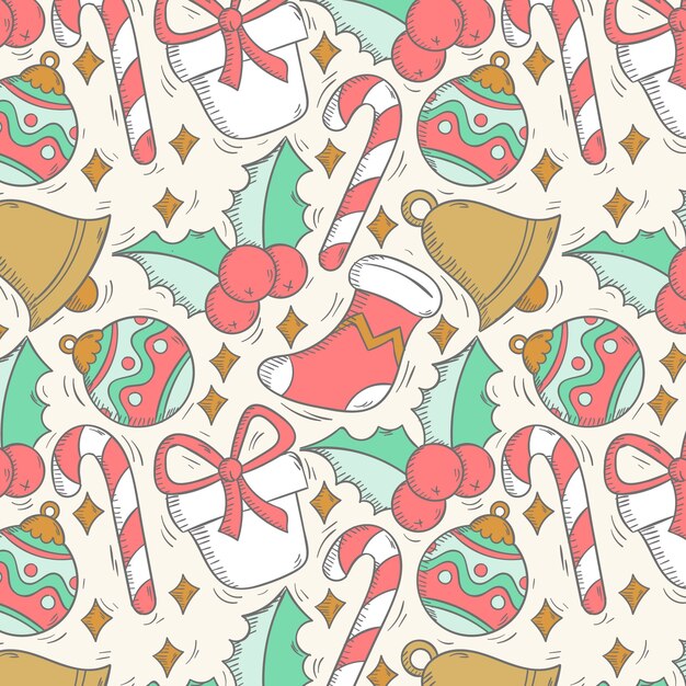 Hand drawn christmas pattern design