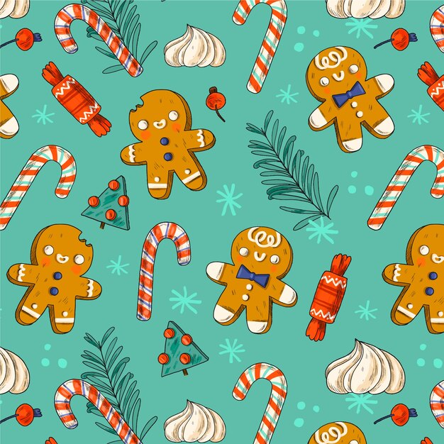 Hand drawn christmas pattern design