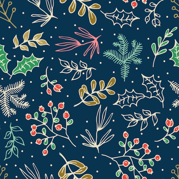 Hand drawn christmas pattern design