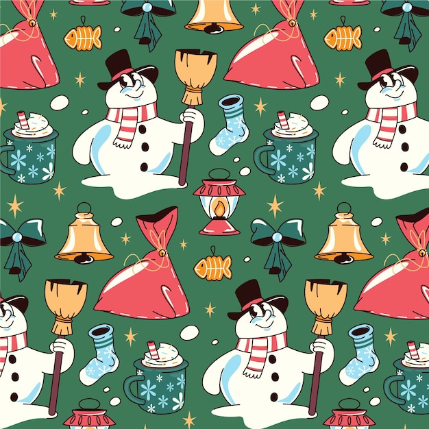 Hand drawn christmas pattern design