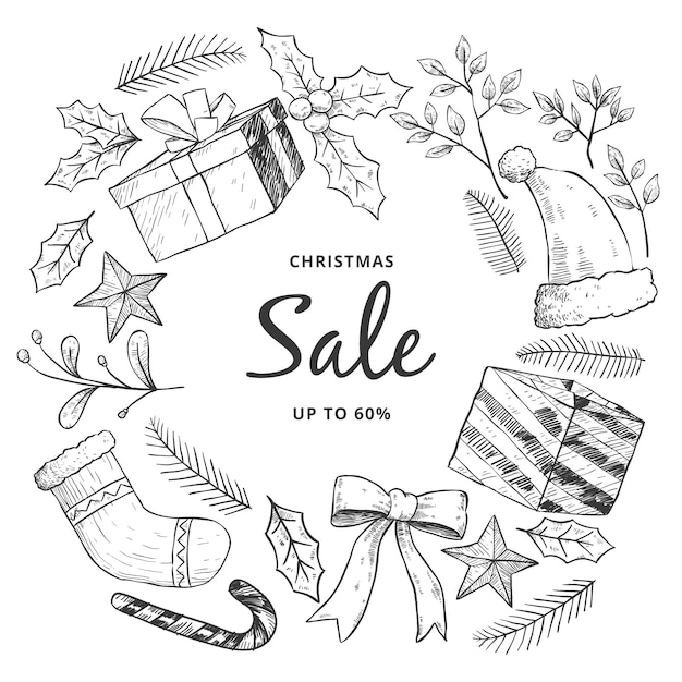 Hand drawn christmas sale