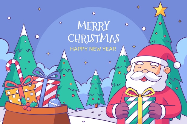 Hand drawn christmas season background