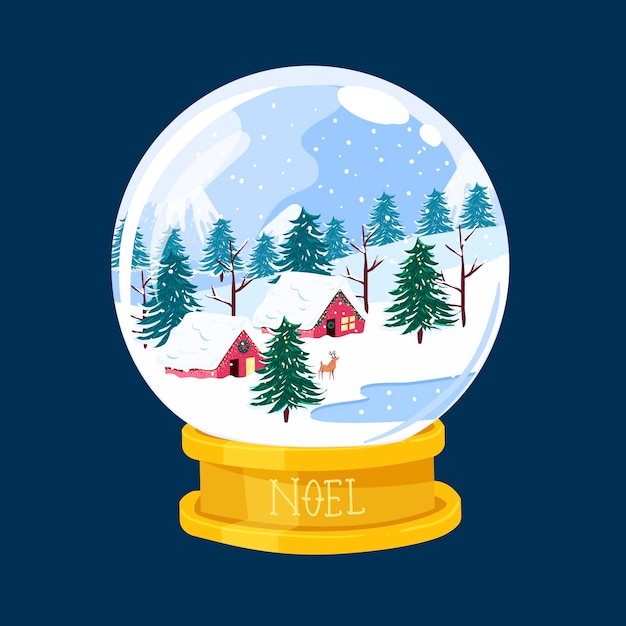 Free Vector hand drawn christmas snowball globe