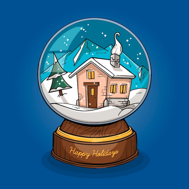 Free Vector hand drawn christmas snowball globe