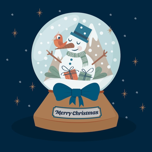 Free Vector hand drawn christmas snowball globe