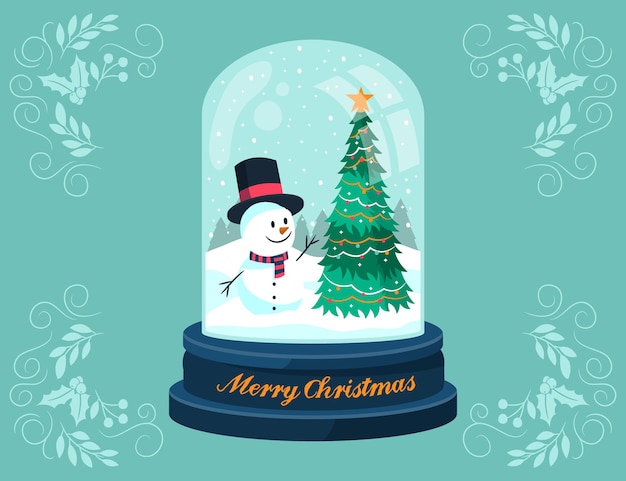 Free Vector hand drawn christmas snowball globe