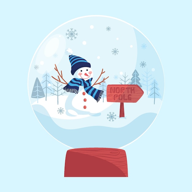 Free Vector hand drawn christmas snowball globe