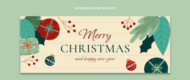 Free Vector hand drawn christmas social media cover template