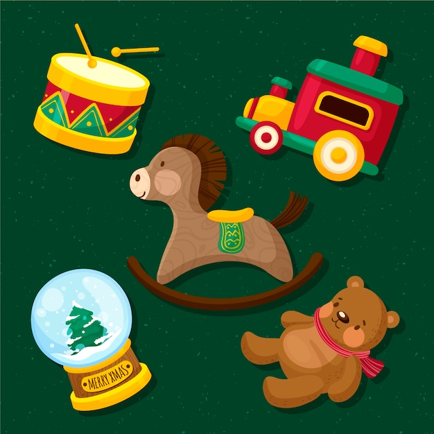 Free Vector hand drawn christmas toy collection