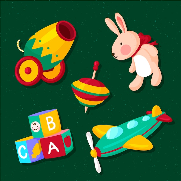 Free Vector hand drawn christmas toy collection