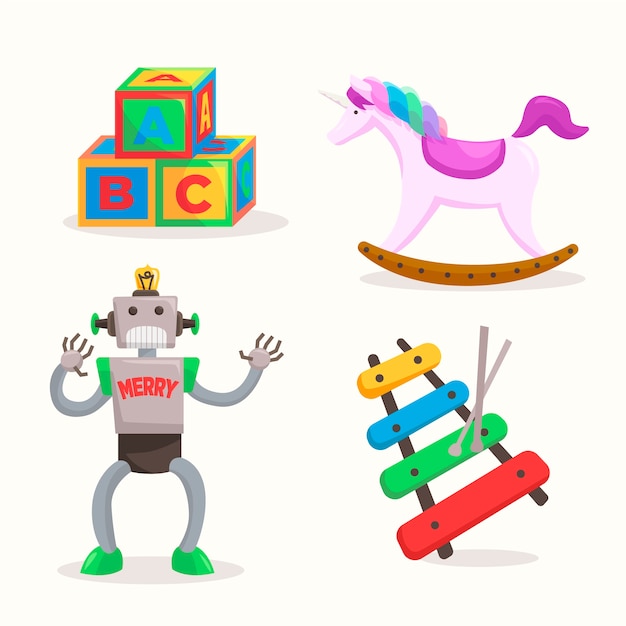 Free Vector hand drawn christmas toy collection