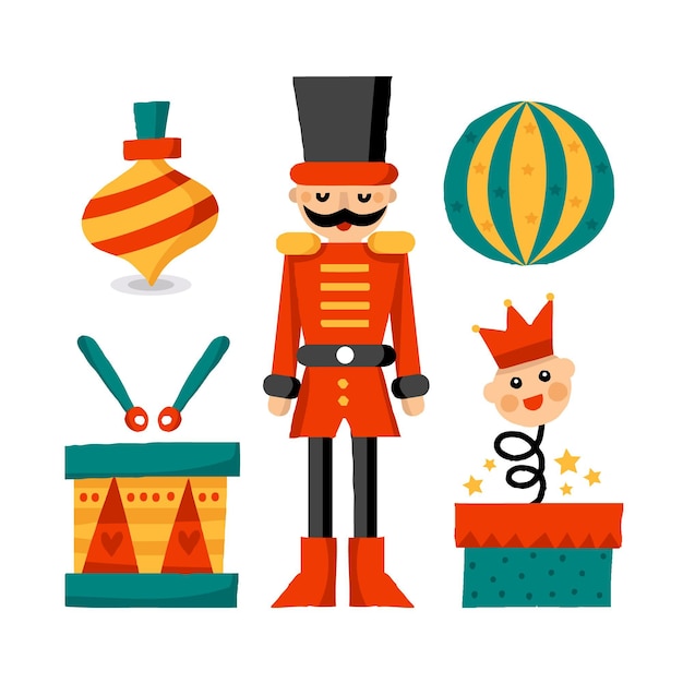 Free Vector hand drawn christmas toy collection